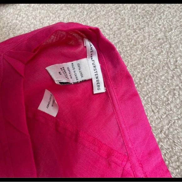 Diane von Furstenberg summer linen sun dress low back size M - Picture 5 of 8